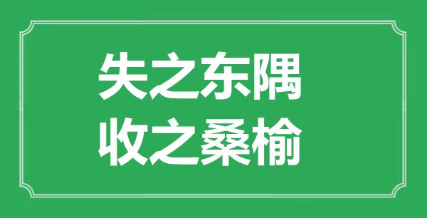 “失之東隅,收之桑榆”的意思出處及全文賞析