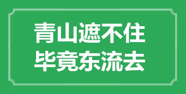 “青山遮不住,畢竟東流去”是什么意思,出處是哪里
