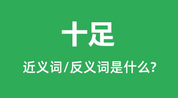 十足的近義詞和反義詞是什么,十足是什么意思