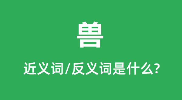 獸的近義詞和反義詞是什么,獸是什么意思