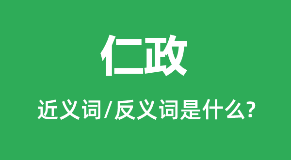 仁政的近義詞和反義詞是什么,仁政是什么意思