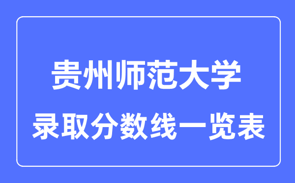 2023年高考多少分能上貴州師范大學?附各省錄取分數線