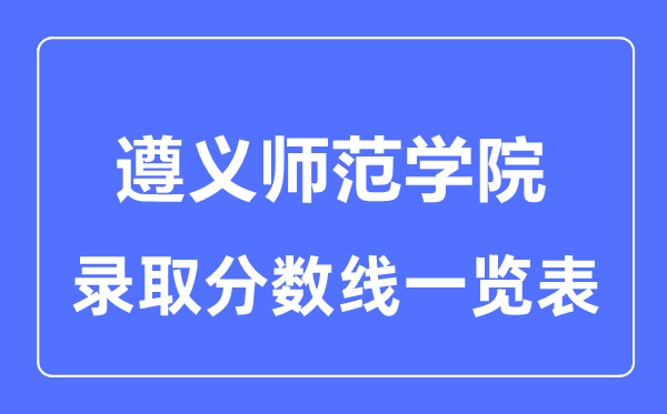 2023年高考多少分能上遵義師范學院?附各省錄取分數線