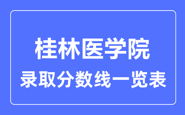 2023年高考多少分能上桂林醫學院？附各省錄取分數線