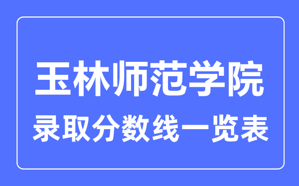2023年高考多少分能上玉林師范學院？附各省錄取分數線
