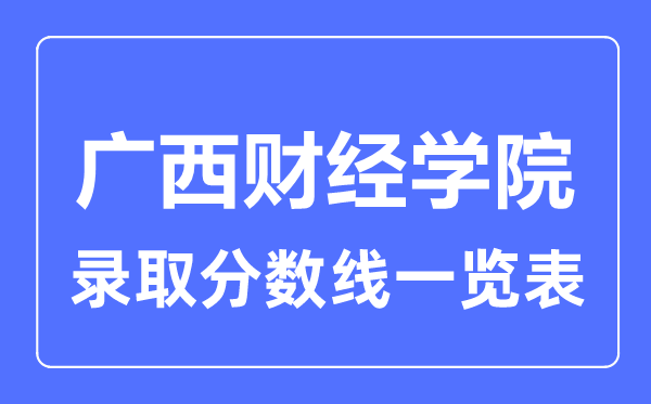 2023年高考多少分能上廣西財經學院？附各省錄取分數線