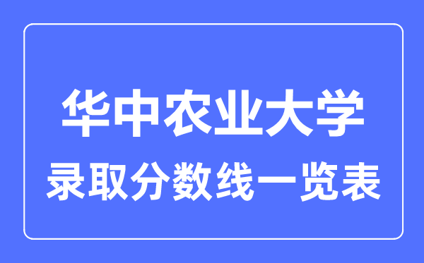 2023年高考多少分能上華中農業大學？附各省錄取分數線