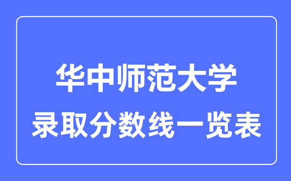 2023年高考多少分能上華中師范大學？附各省錄取分數線