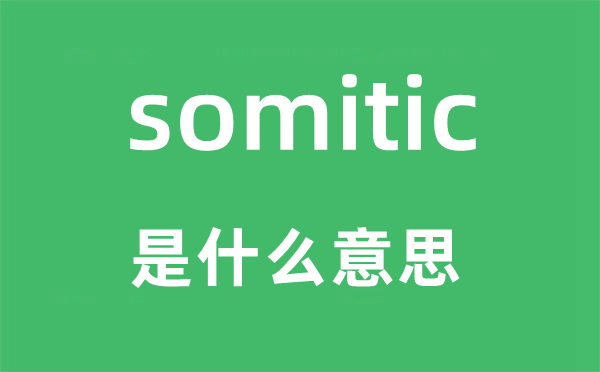 somitic是什么意思,somitic怎么讀,中文翻譯是什么