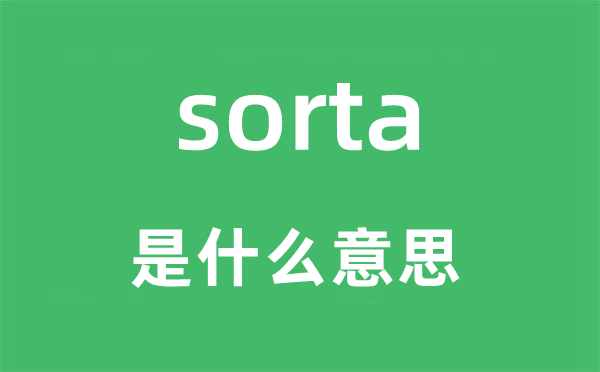 sorta是什么意思,sorta怎么讀,中文翻譯是什么