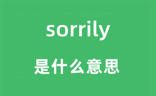 sorrily是什么意思,sorrily怎么讀,中文翻譯是什么