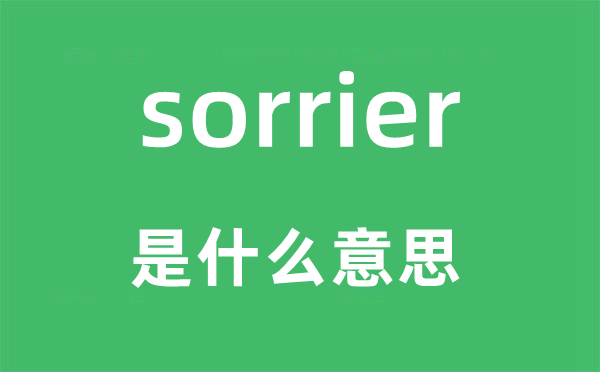 sorrier是什么意思,sorrier怎么讀,中文翻譯是什么