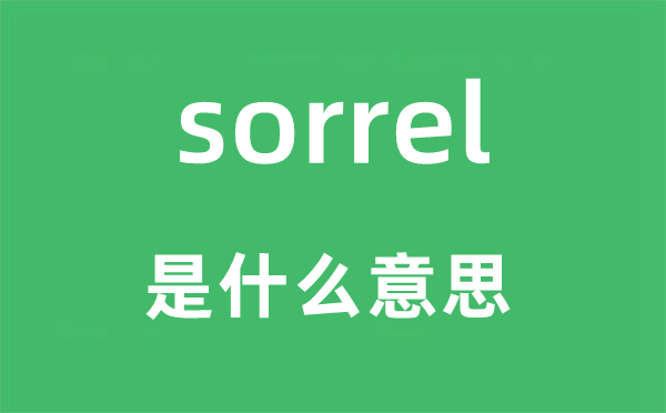 sorrel是什么意思,sorrel怎么讀,中文翻譯是什么