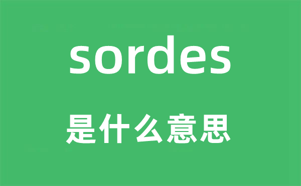 sordes是什么意思,sordes怎么讀,中文翻譯是什么