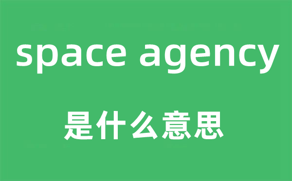 space agency是什么意思,中文翻譯是什么