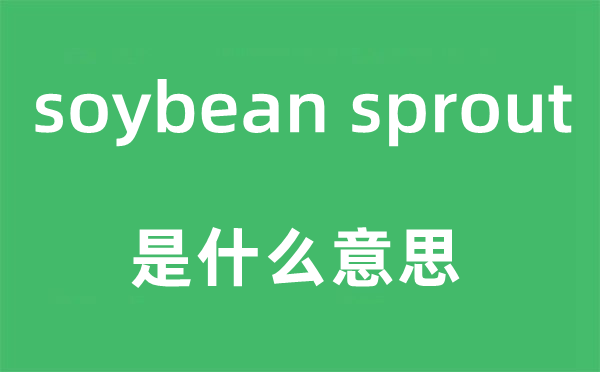 soybean sprout是什么意思,中文翻譯是什么