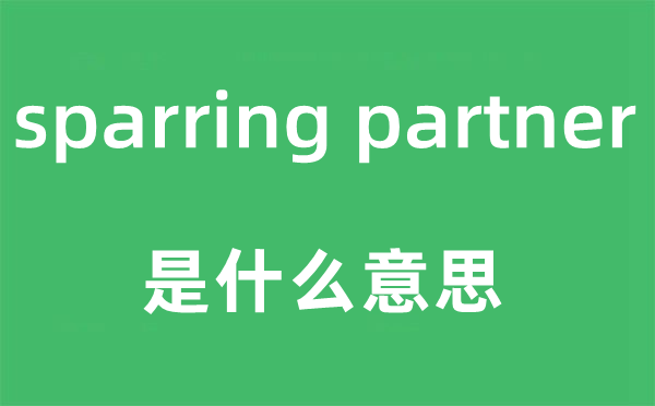 sparring partner是什么意思,中文翻譯是什么