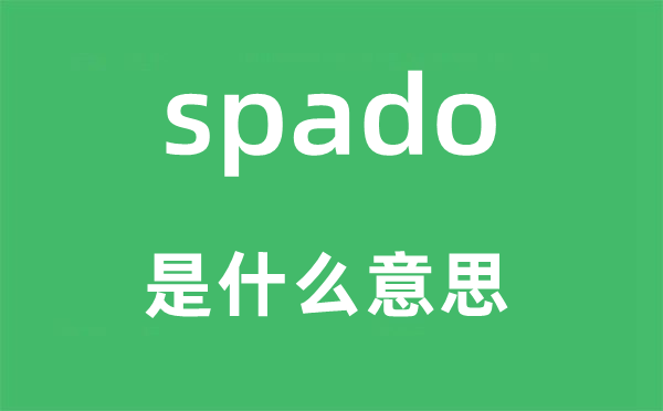 spado是什么意思,spado怎么讀,中文翻譯是什么