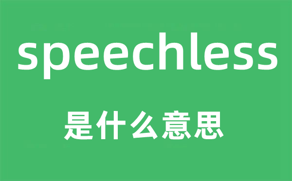 speechless是什么意思,speechless怎么讀,中文翻譯是什么