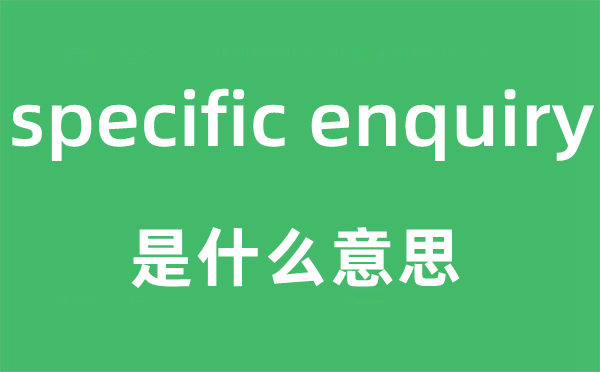 specific enquiry是什么意思,中文翻譯是什么