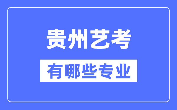 貴州藝考有哪些專業,貴州藝術統考選什么專業?