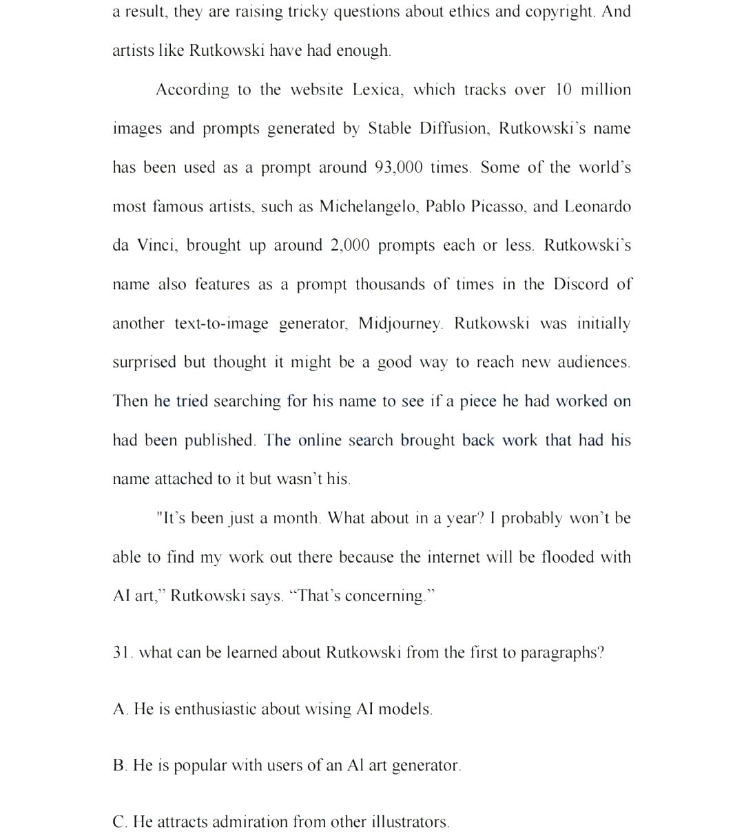 2024年考研英語一試卷真題及答案解析