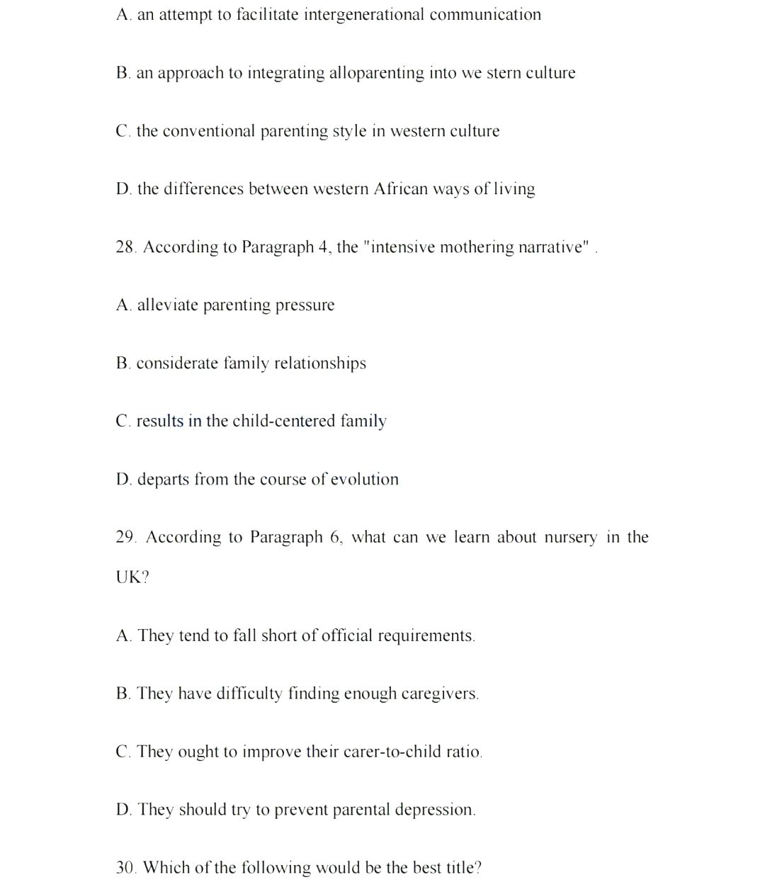 2024年考研英語(yǔ)一試卷真題及答案解析