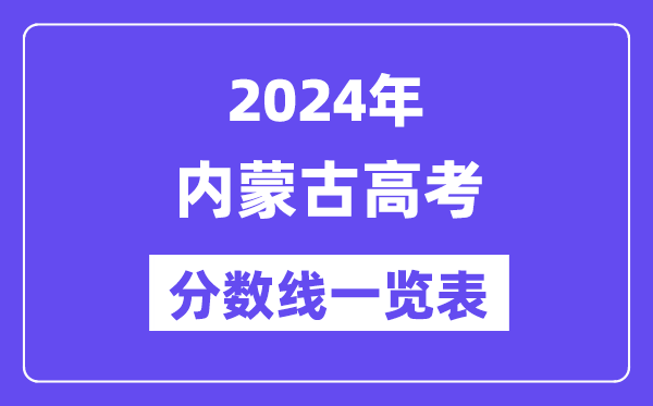 2024年內蒙古高考分數線一覽表(含一本,二本,專科分數線)