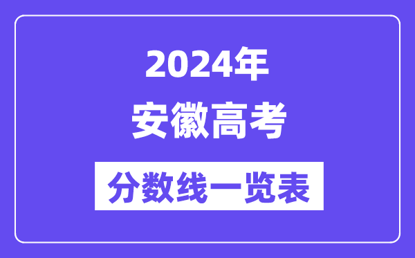 2024年安徽高考分數線一覽表(含一本,二本,專科分數線)