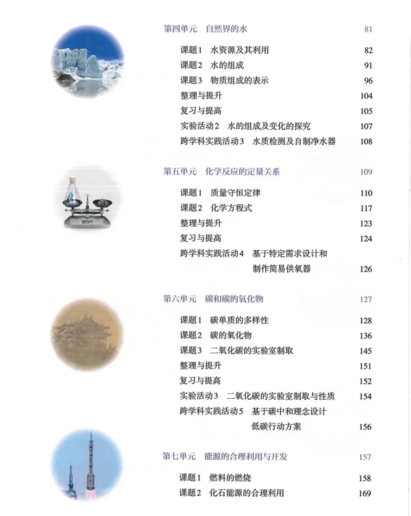 2024年秋人教版九年級化學新教材有哪些改動變化(附新課本目錄)