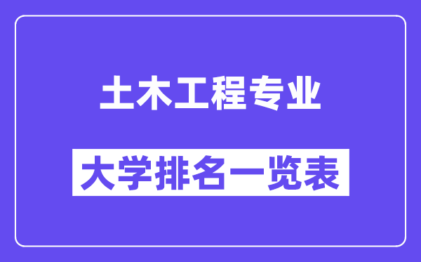 全國土木工程專業(yè)大學(xué)排名一覽表(最新排行榜)