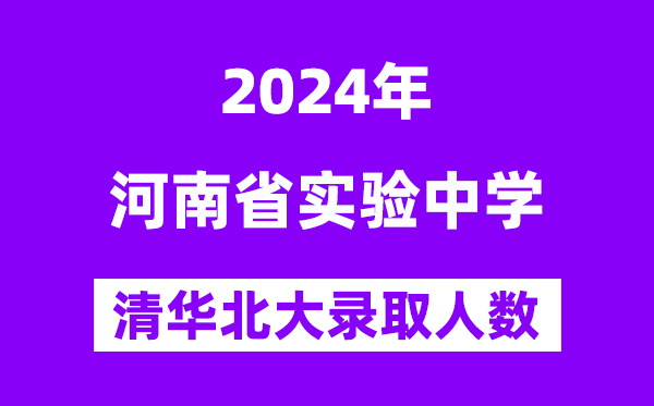 2024年河南省實驗中學考入清華北大人數是多少?附歷年分數線