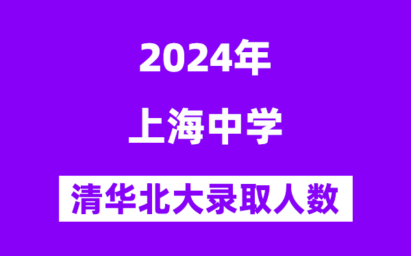 2024年上海中學考入清華北大人數是多少?附歷年分數線