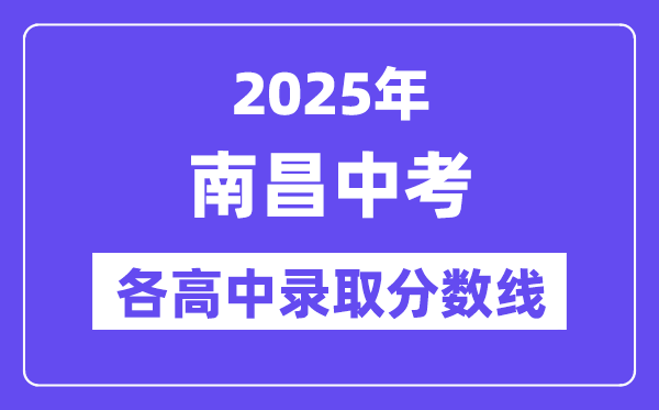 2025年南昌中考各高中錄取分數線一覽表