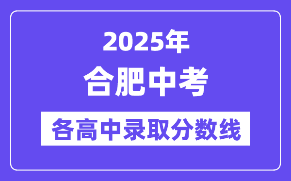 2025年合肥中考各高中錄取分數線一覽表