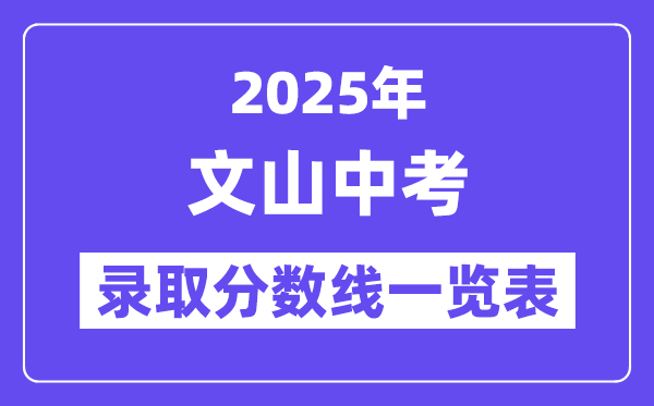 2025年文山中考各高中錄取分數線一覽表