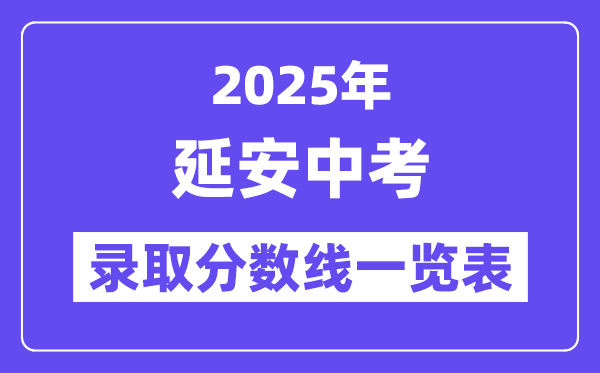2025年延安中考各高中錄取分數線一覽表
