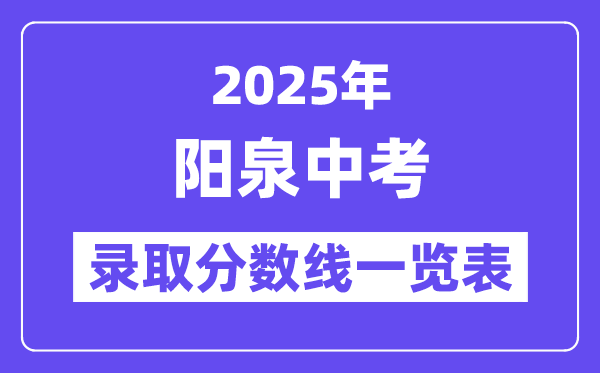 2025年陽泉中考各高中錄取分數(shù)線一覽表