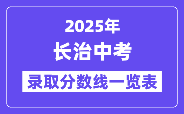 2025年長治中考各高中錄取分?jǐn)?shù)線一覽表