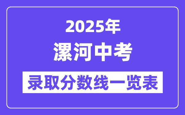 2025年漯河中考各高中錄取分數線一覽表
