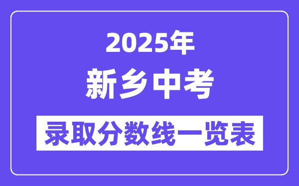2025年新鄉中考各高中錄取分數線一覽表