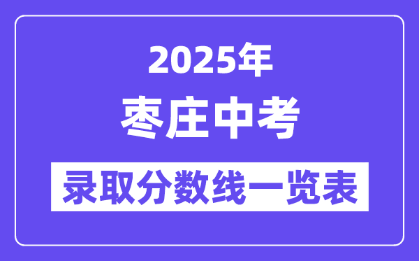 2025年棗莊中考各高中錄取分數線一覽表