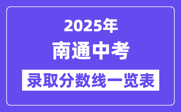 2025年南通中考各高中錄取分數線一覽表