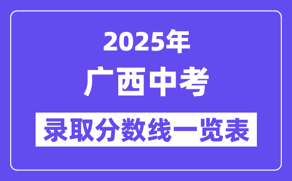 2025年廣西中考錄取分數線一覽表,中考多少分能上高中？
