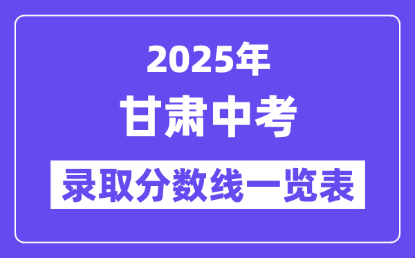 2025年甘肅中考錄取分數(shù)線一覽表,中考多少分能上高中?