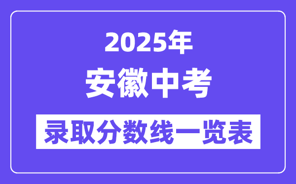 2025年安徽中考錄取分數線一覽表,中考多少分能上高中？