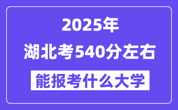 2025年湖北考540分左右能報考上什么大學?附位次排名對照表