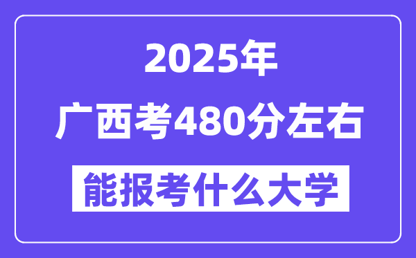 2025年廣西考480分左右能報考上什么大學?附位次排名對照表