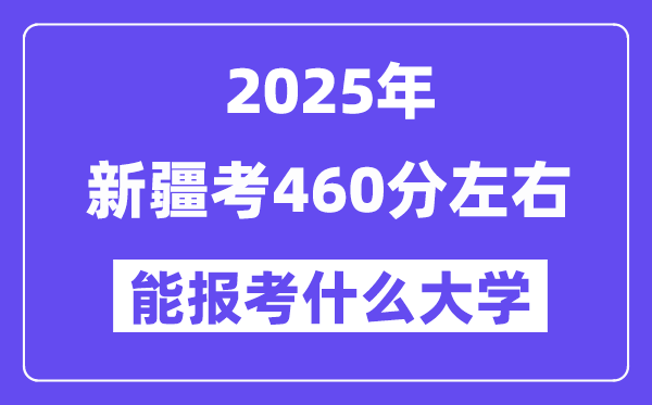 2025年新疆考460分左右能報考上什么大學?附位次排名對照表