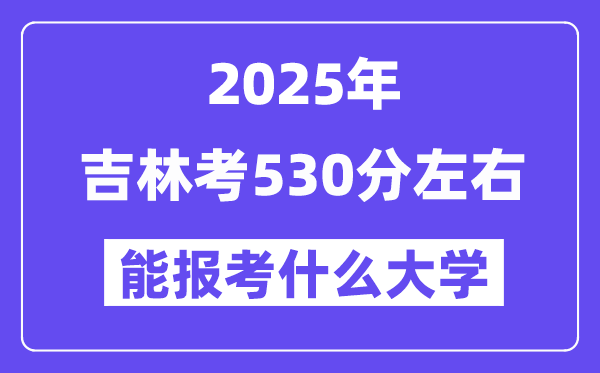 2025年吉林考530分左右能報考上什么大學?附位次排名對照表